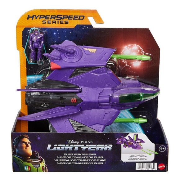 Mattel Disney Pixar Toy Story Buzz Lightyear Zurg Fighter Ship Hyperspeed - NEW - Picture 1 of 4